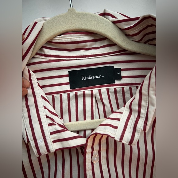 Realization Par The Anderson Red Stripe relaxed boyfriend button up - Picture 5 of 5